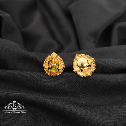 92.5 Silver lakshmidevi design earrings-RCR120