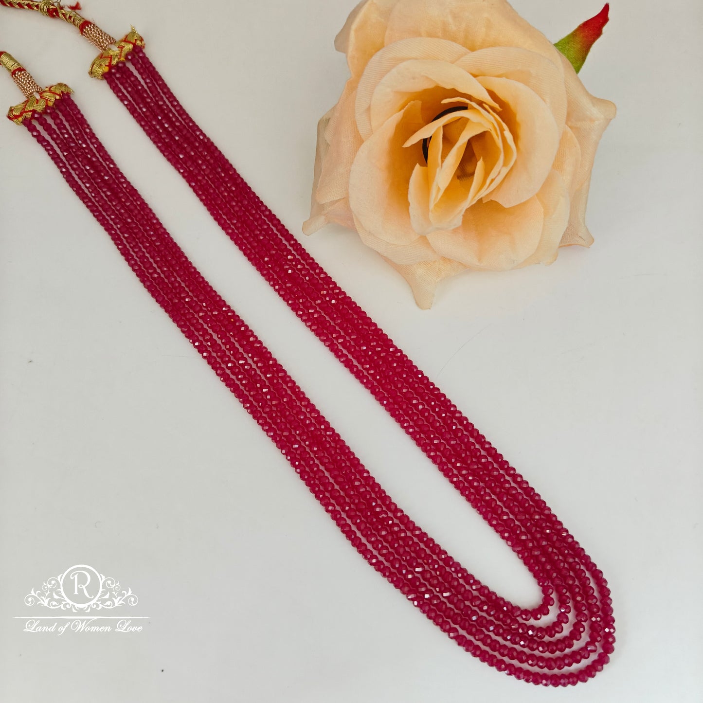 Ruby beads mala 3mm size 5 lines -RCMR27