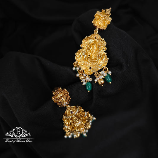 92.5 silver beautiful earrings with Lakshmi Devi Design -RC85-95NP04