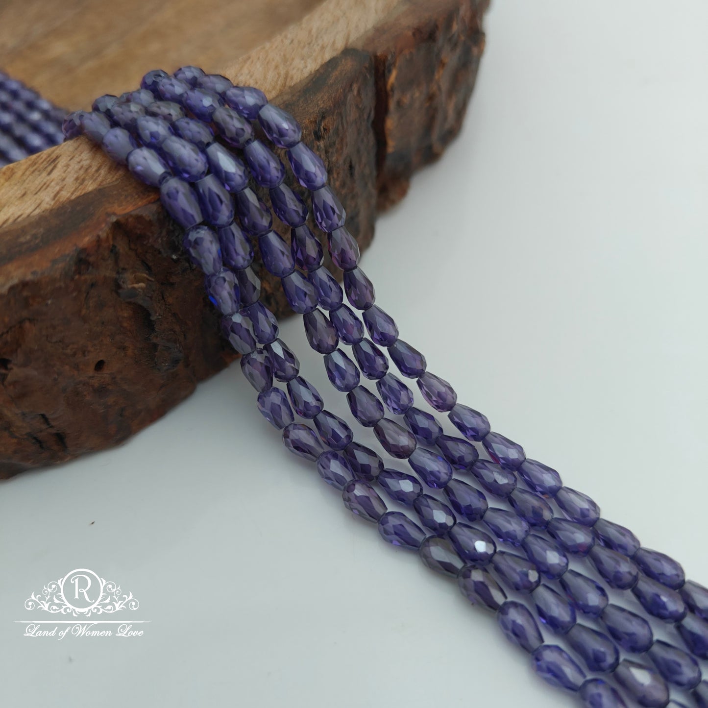 Purple colour drop shape cz beads-RCJM232