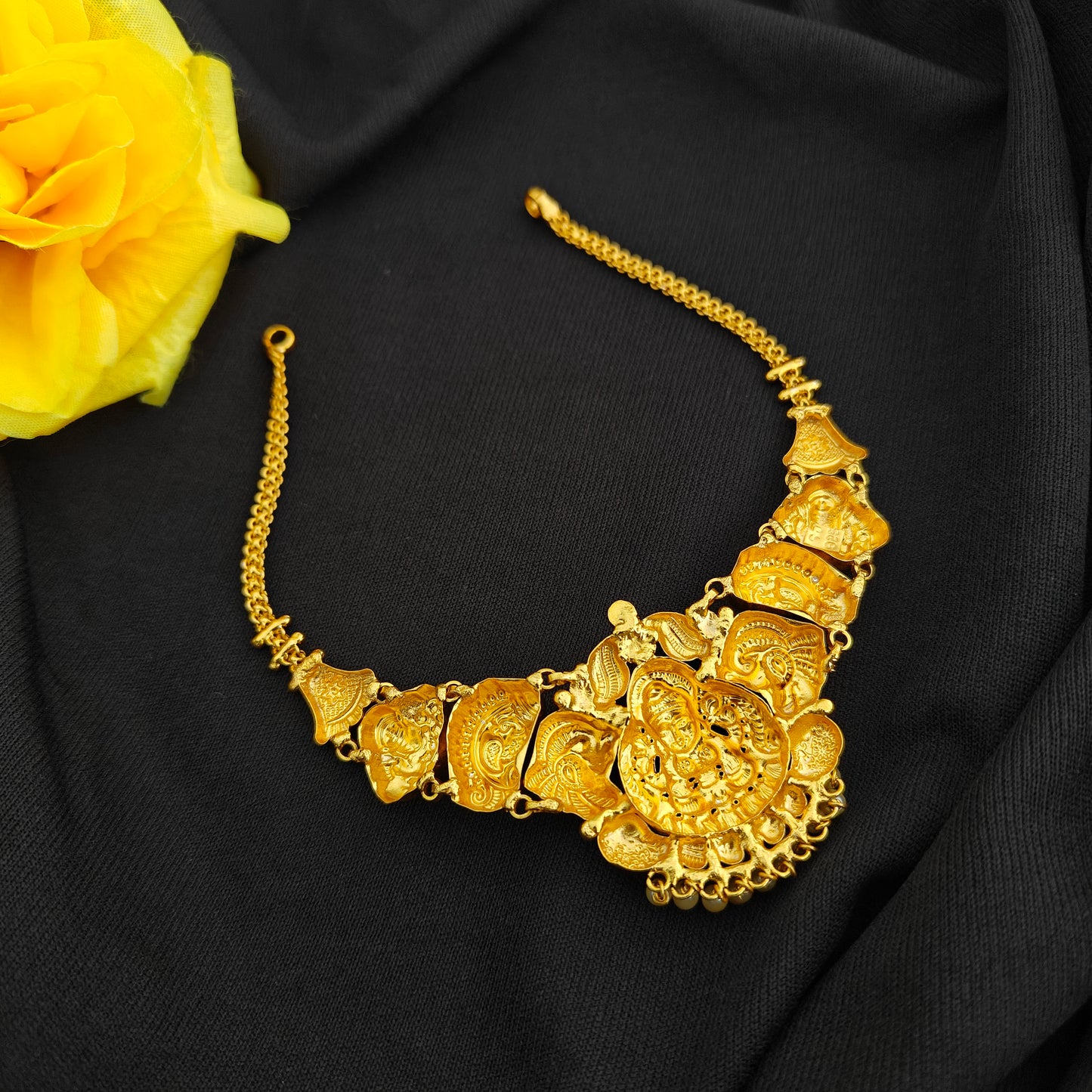 92.5 Silver lakshmi devi Necklace design-RCV347