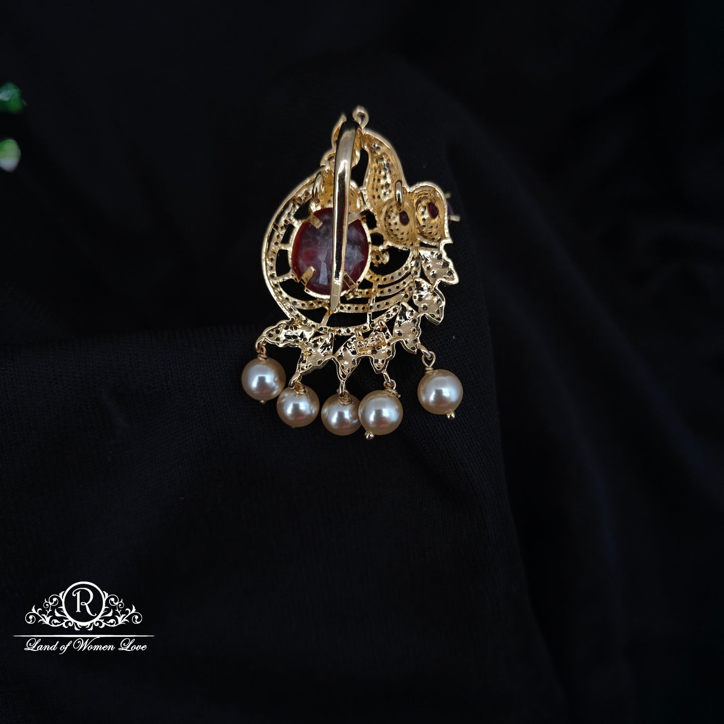 92.5 SILVER DIAMOND FINISHING PEACOCK DESGIN PENDANT-RCM1402