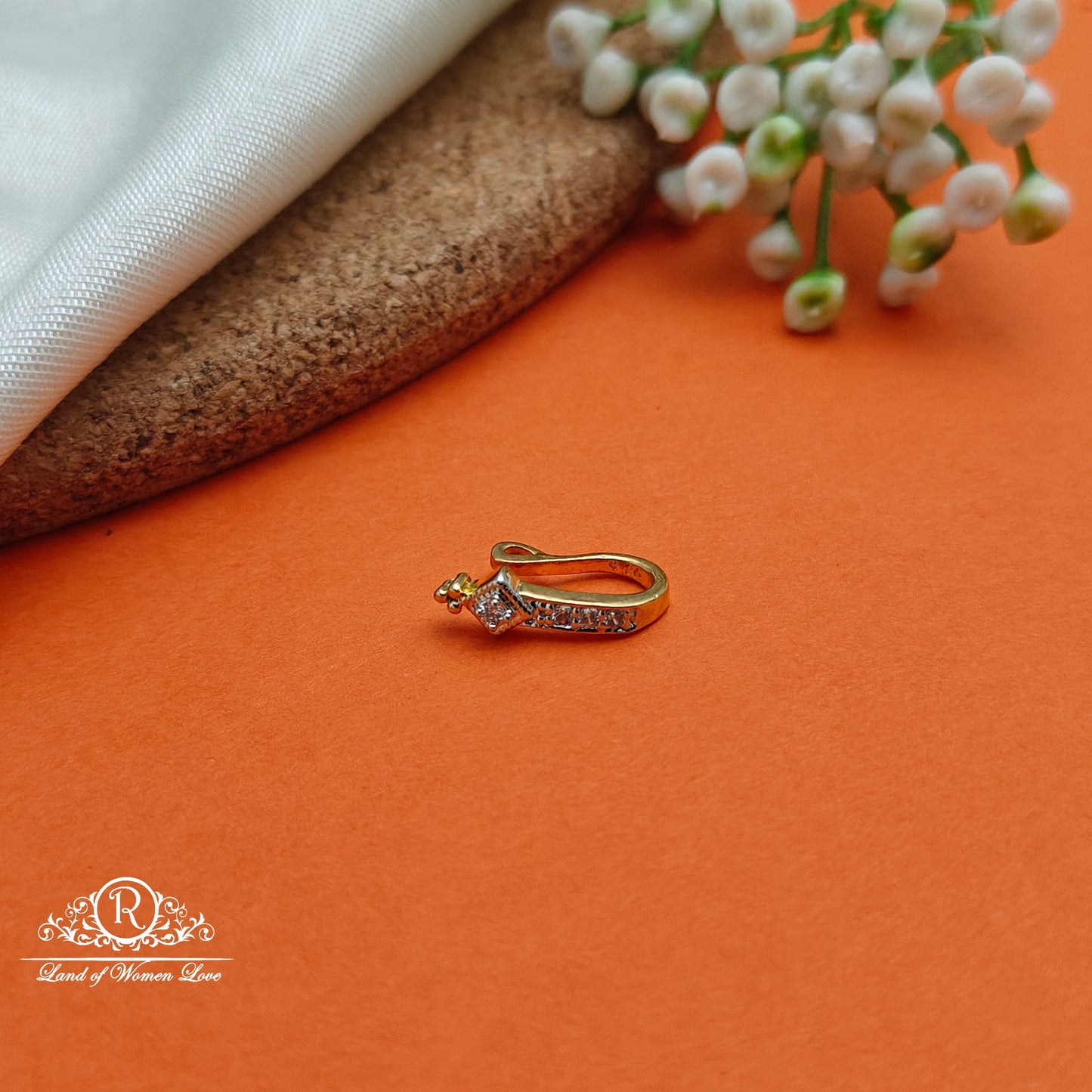 92.5 SILVER Diamond Finishing Nose Pin-RCCP78-1