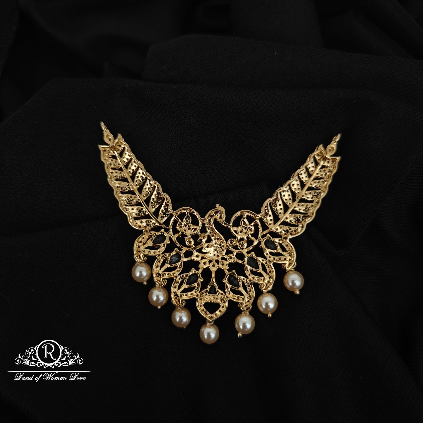 92.5 SILVER DIAMOND FINISHING MALA LOCKET-RCM1459