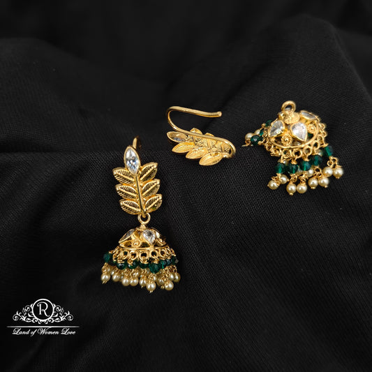92.5 SILVER CHANGEABLE JUMKAS DESGIN EARRINGS-RCBH010