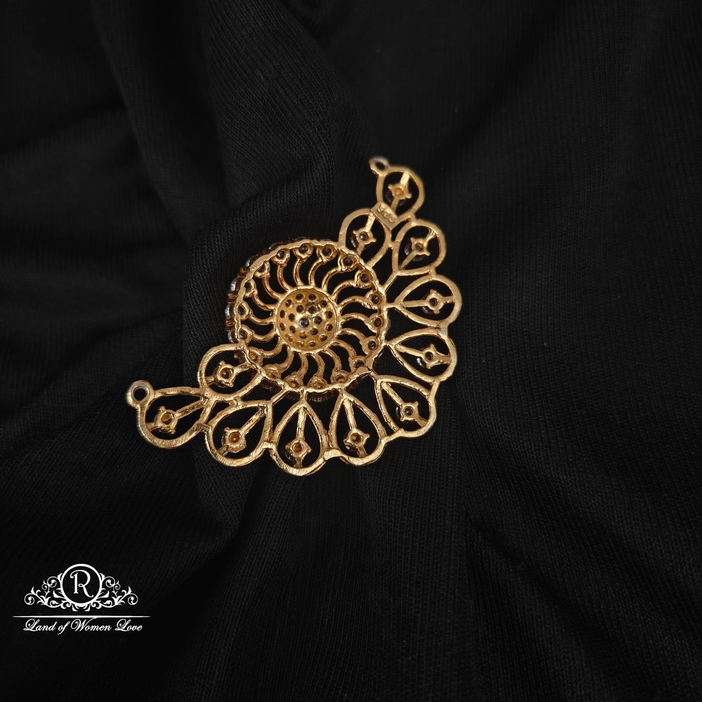 92.5 silver cz stones mala locket-RCH1155