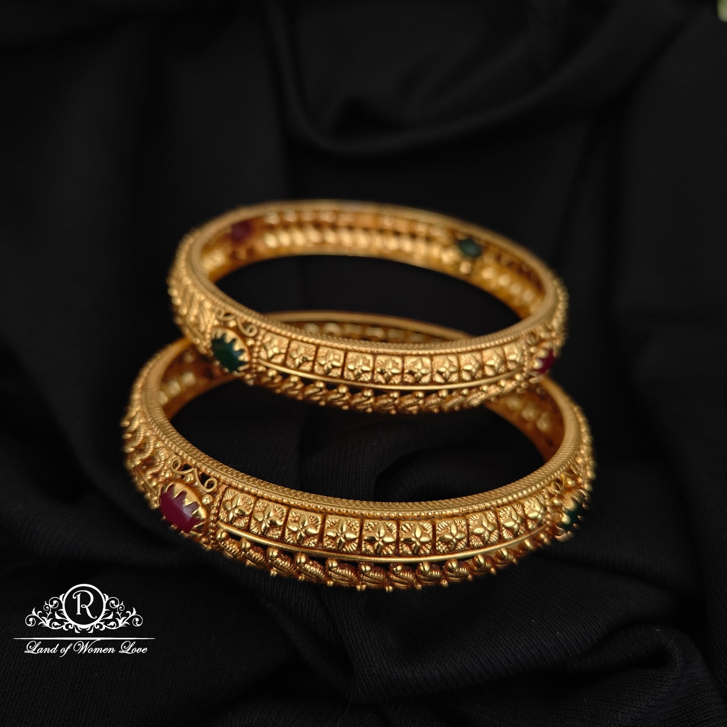 92.5 SILVER MANGO DESGIN BANGLES-RCM1426