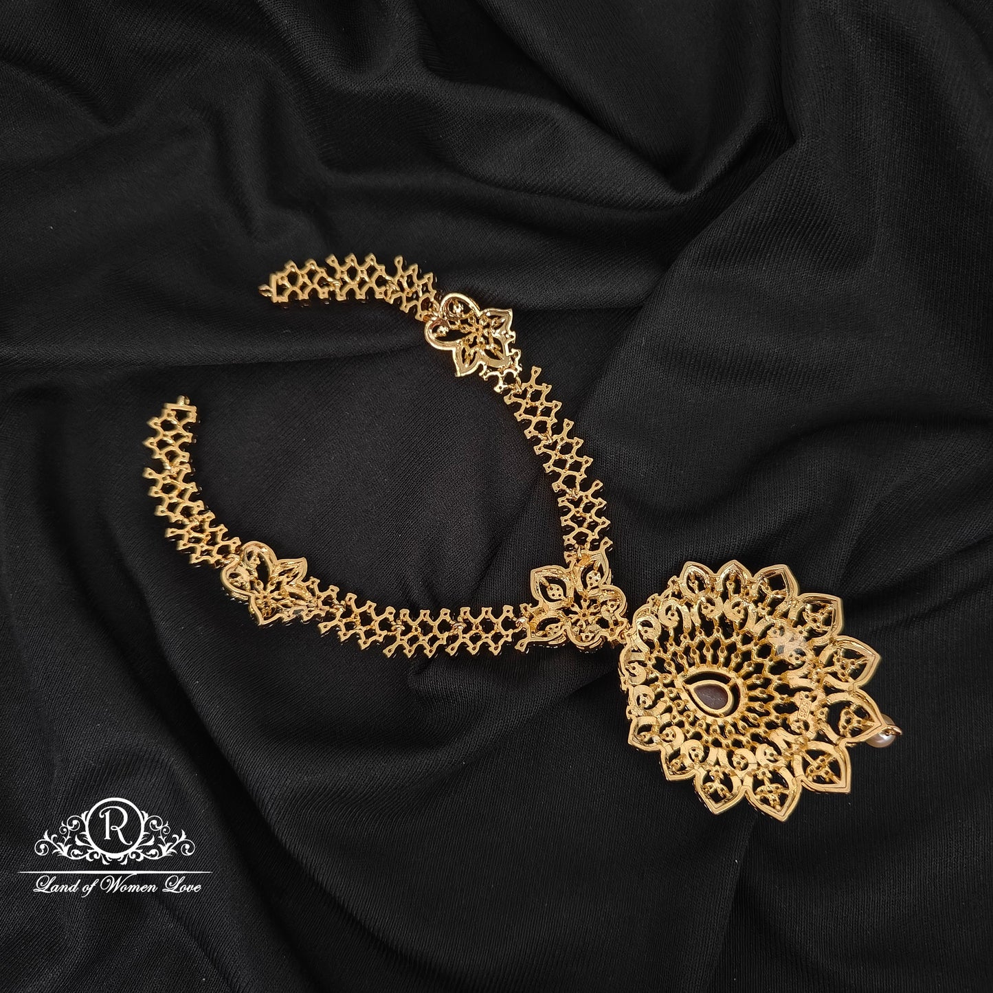 92.5 SILVER DIAMOND FINISHING NECKLACE-RCM1442