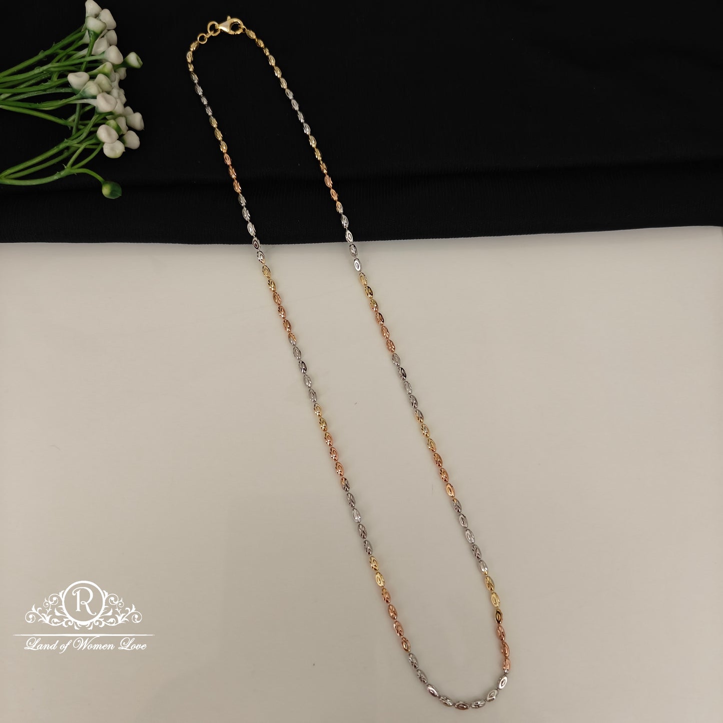 92.5 SILVER THREE TONE CHAIN-RCG359