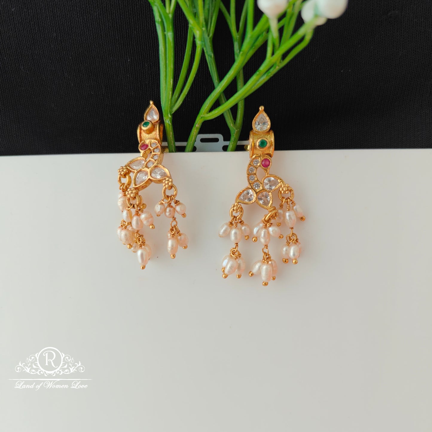 92.5 Silver Gutapusalu Earrings-RCCP514