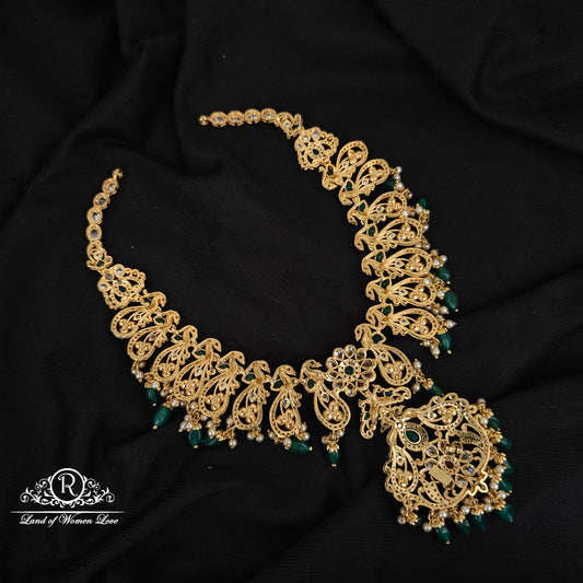 92.5 SILVER PEACOCK DESGIN NECKLACE-RCBH007