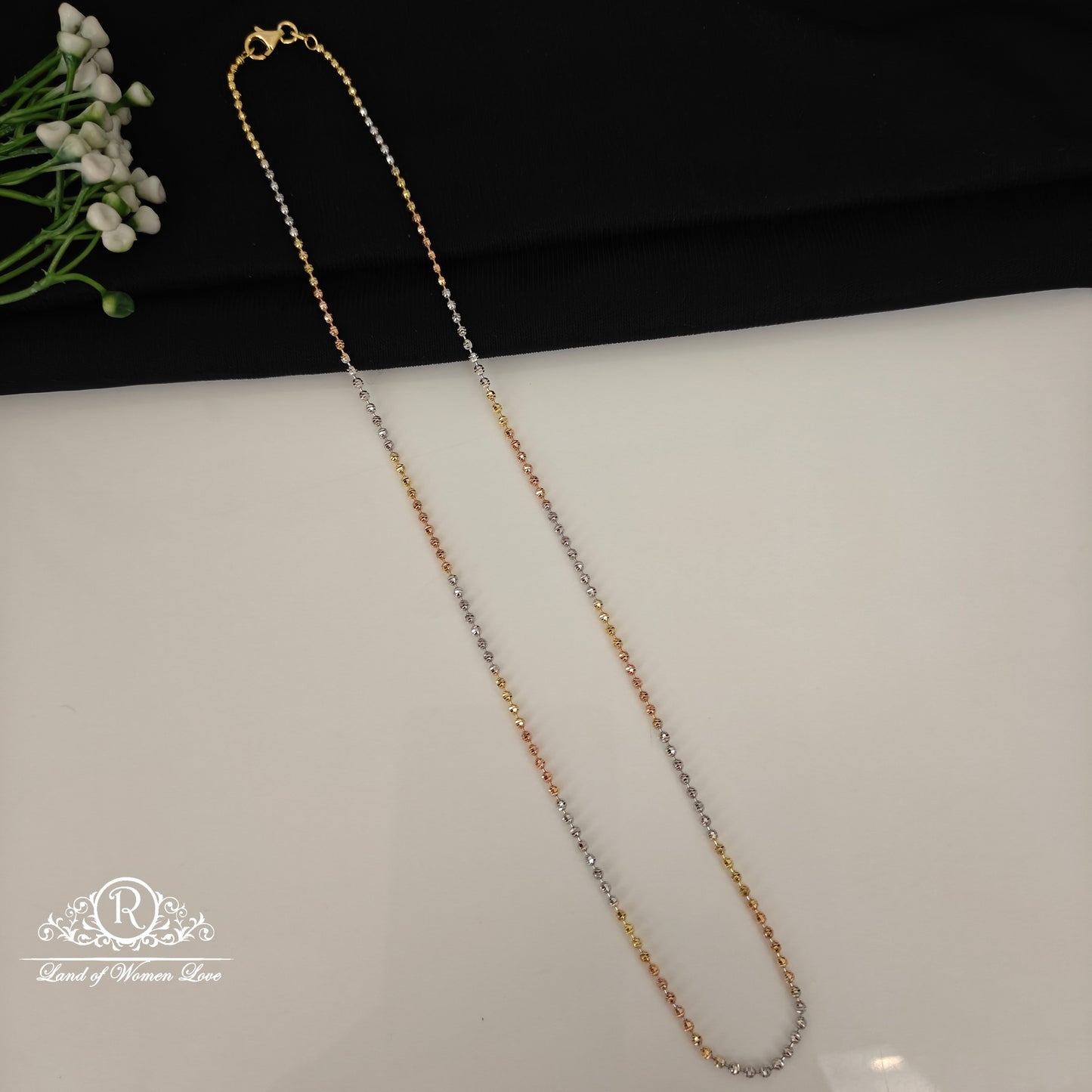 92.5 SILVER THREE TONE CHAIN-RCG359-2