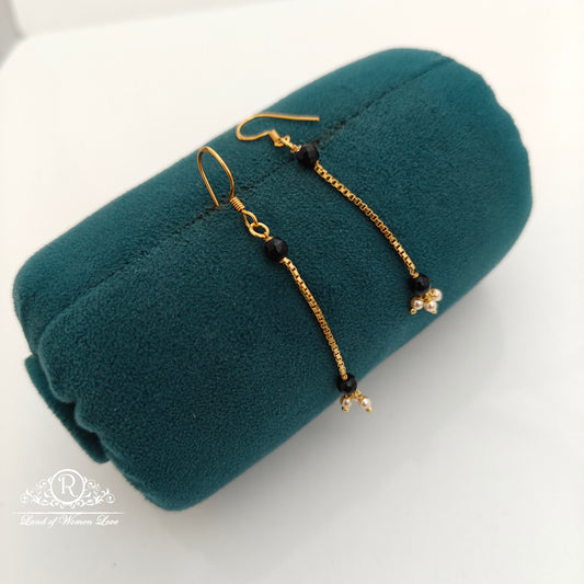 92.5 Silver with gold polish Earrings -RCH1291