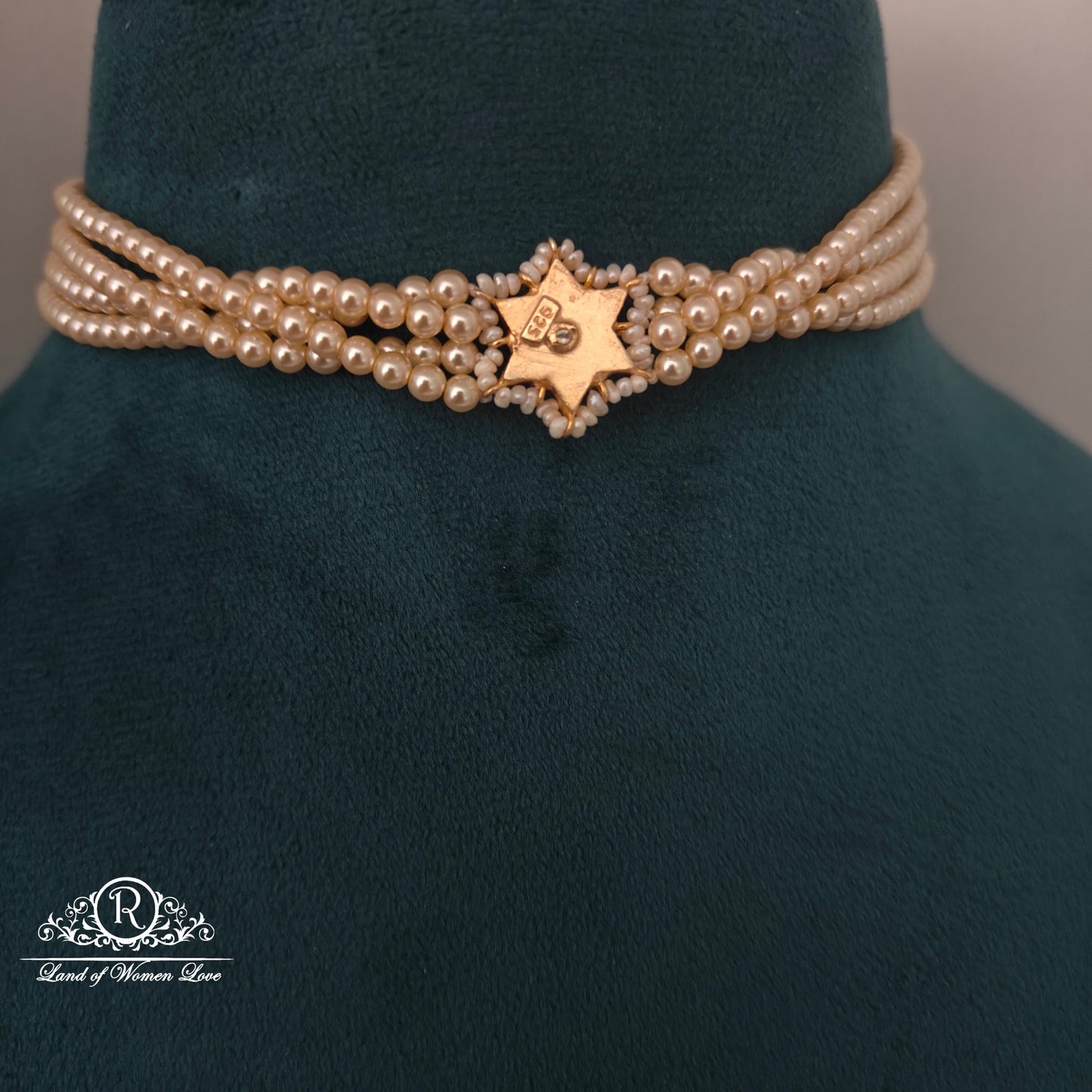 92.5 SILVER pearl chocker-RCh1063
