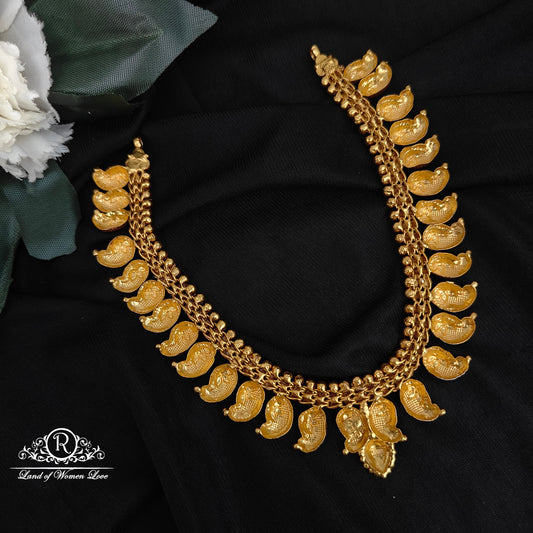 92.5 silver with gold polish mango necklace-RCNJ036