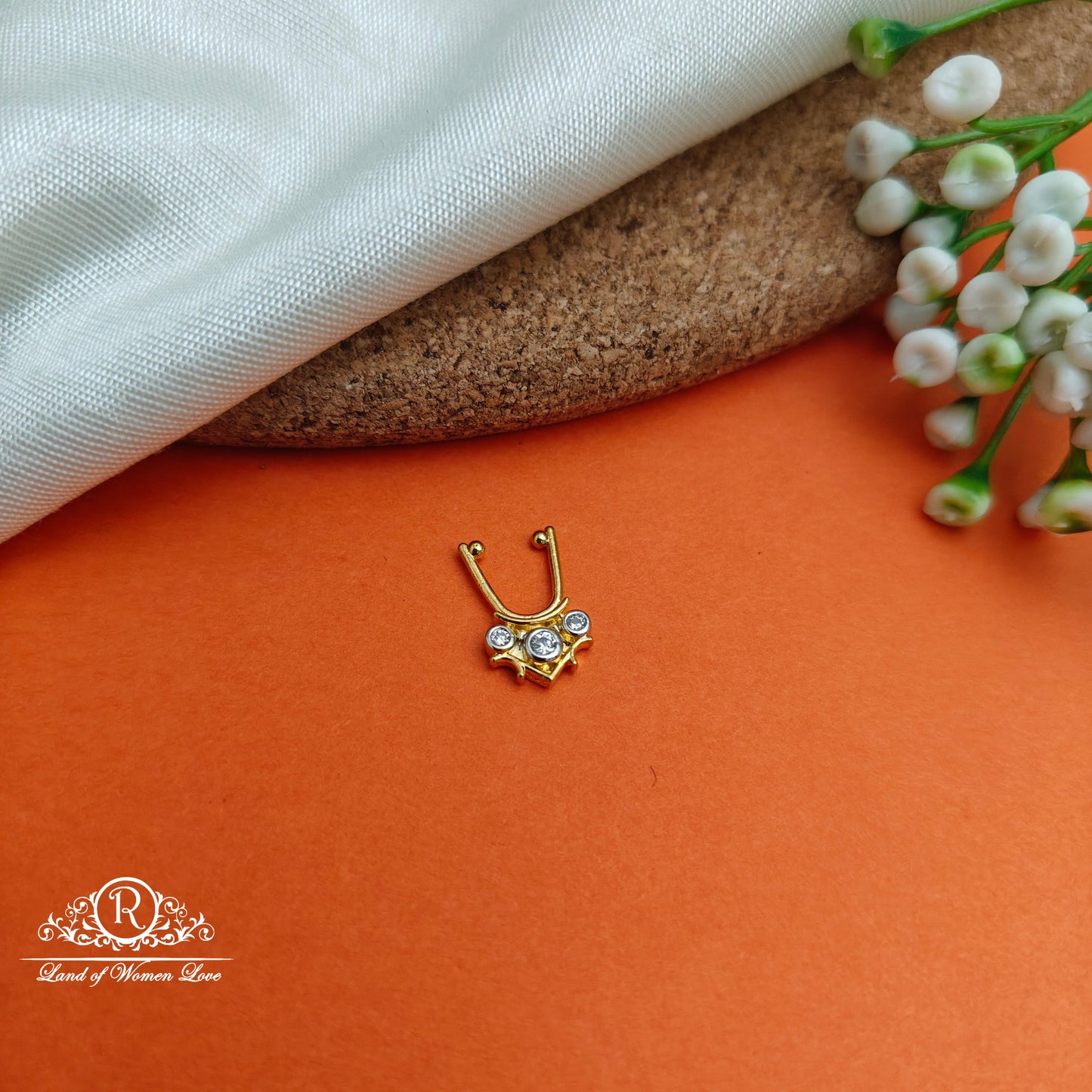 92.5 SILVER Diamond Finishing Nose Pin-RCCP75-1