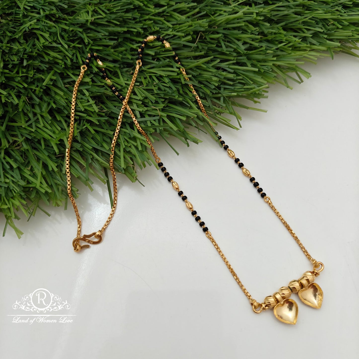 92.5 silver heart symbol design black beads -RCDS0657