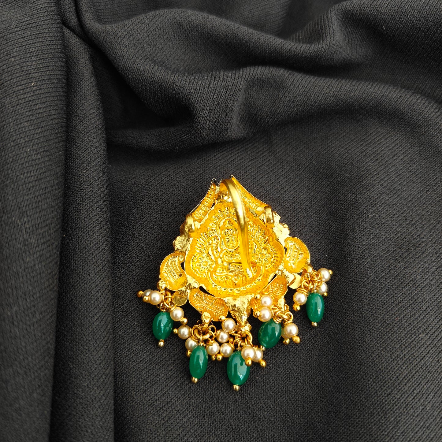 92.5 Silver With Gold Polish Lakshmi Devi Desgin pendant -RCV367