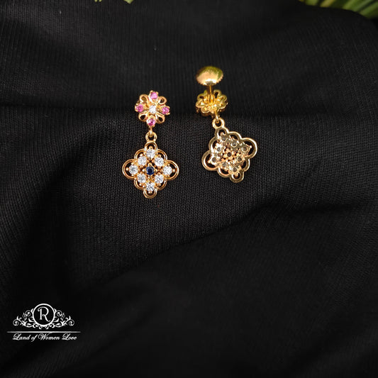 92.5 SILVER STONE EARRINGS-RCHD038-1