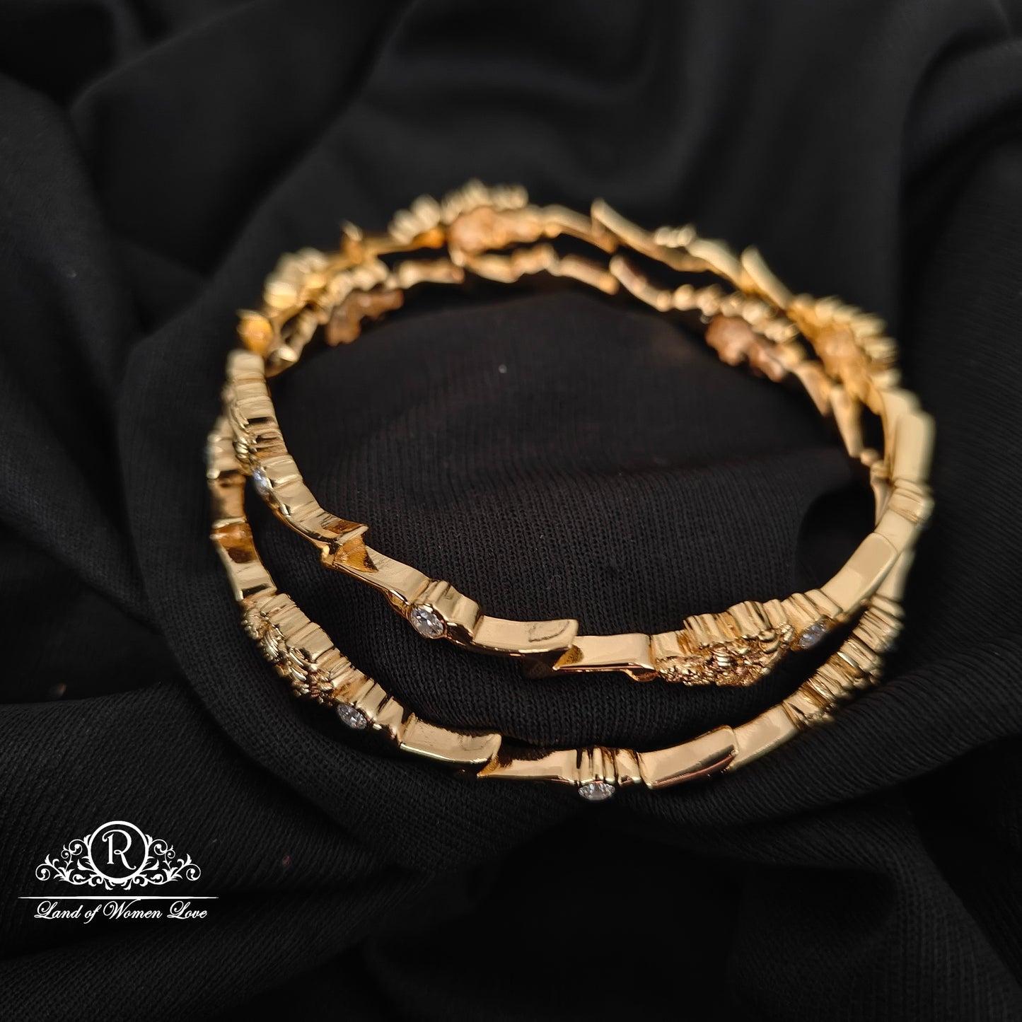 92.5 SILVER ROSE GOLD POLISH BANGLES-RCM1418