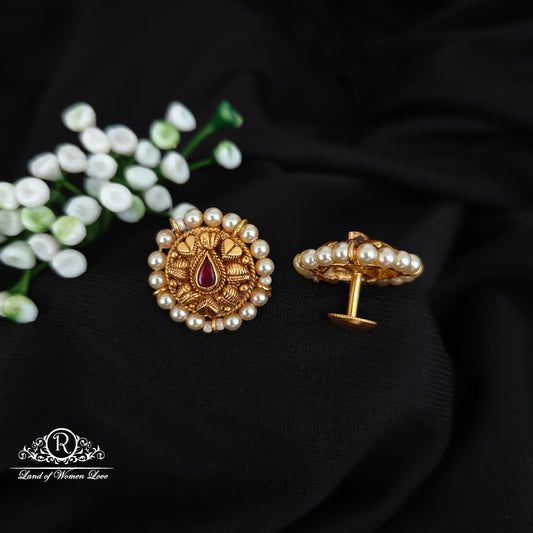 92.5 SILVER PEARL ROUND STUDS-RCJR1082