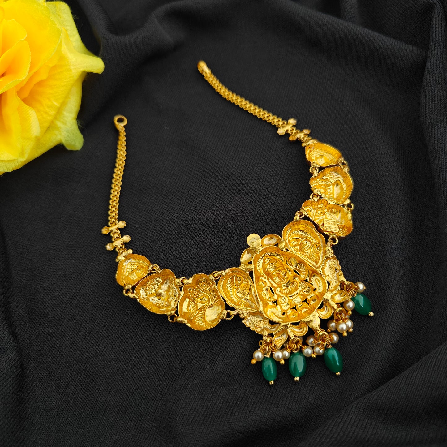 92.5 Silver lakshmi devi Necklace design-RCV346
