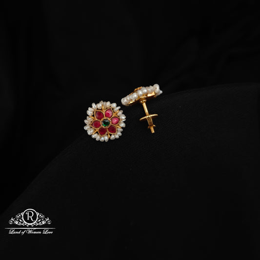 92.5 silver kundan earrings-RCNP001