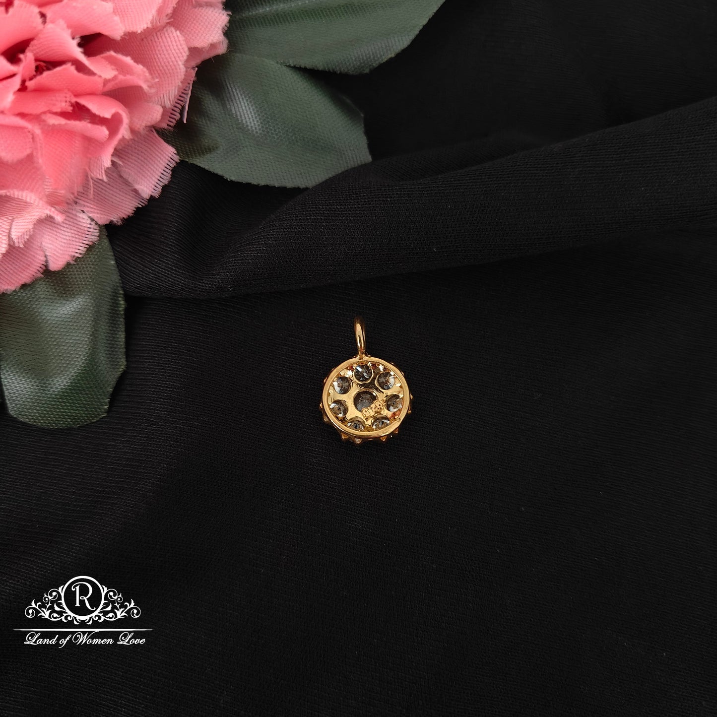 92.5 silver simple and Cute cz stones locket -RCJR421