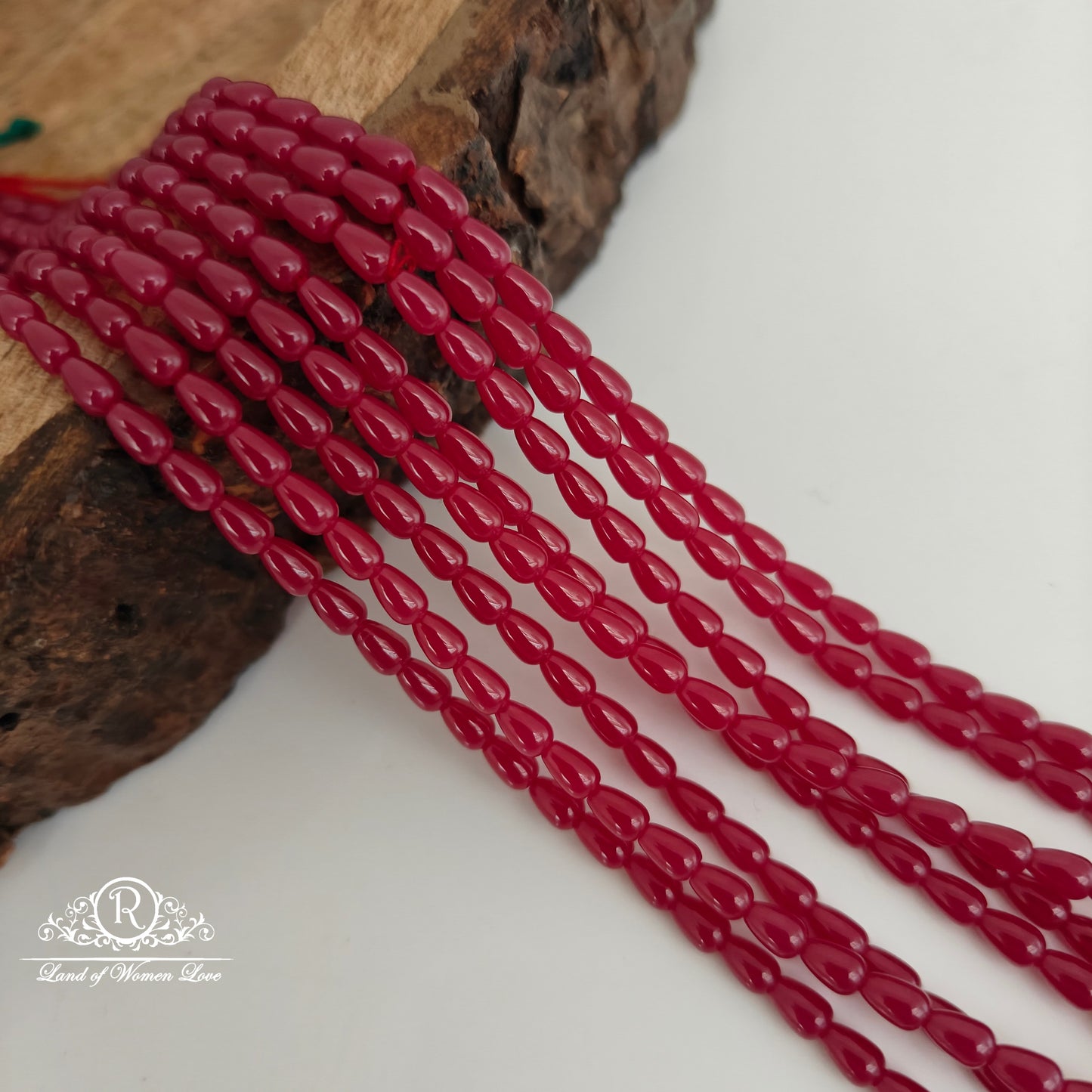 RUBY DROP SHAPE BEADS-RCJM138