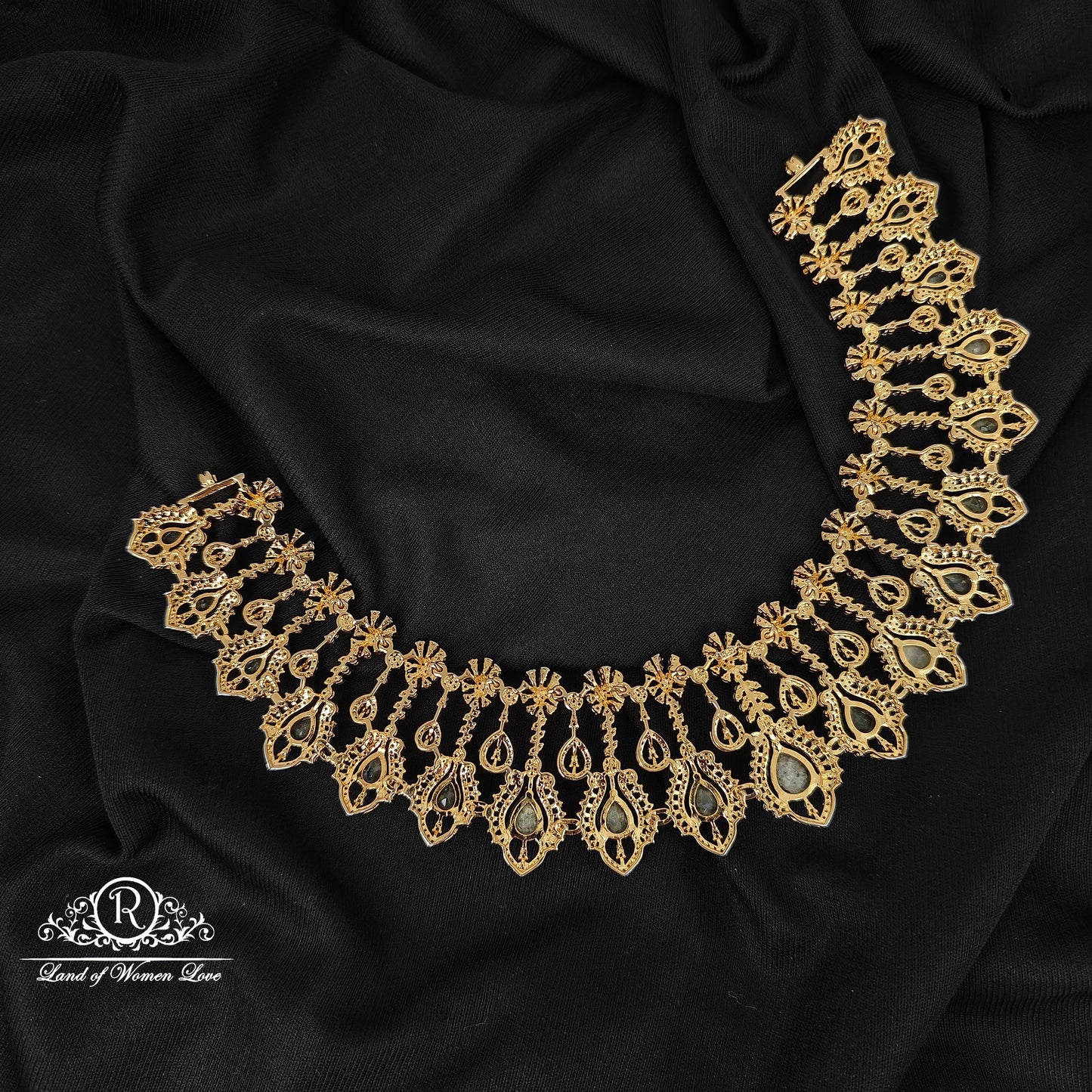 92.5 SILVER DIAMOND FINISHING NECKLACE-RCM1447