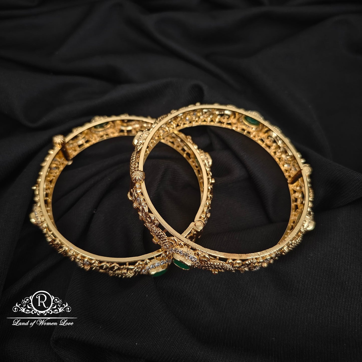 92.5 SILVER PEACOCK DESGIN BANGLES-RCHD106