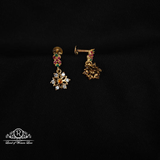 92.5 SILVER STONE EARRINGS-RCHD086