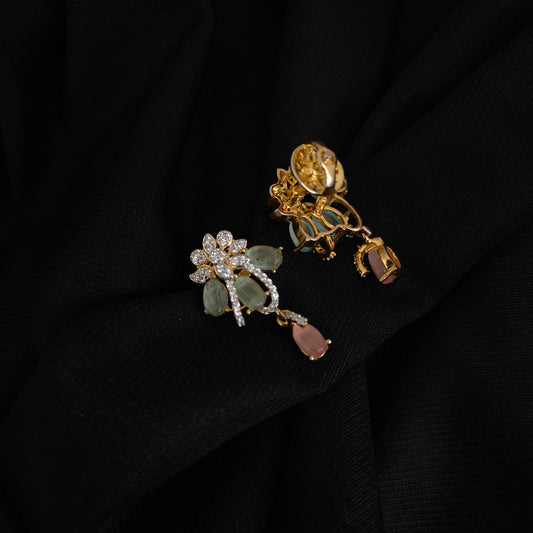 Silver CZ- stone earrings -RCDS428