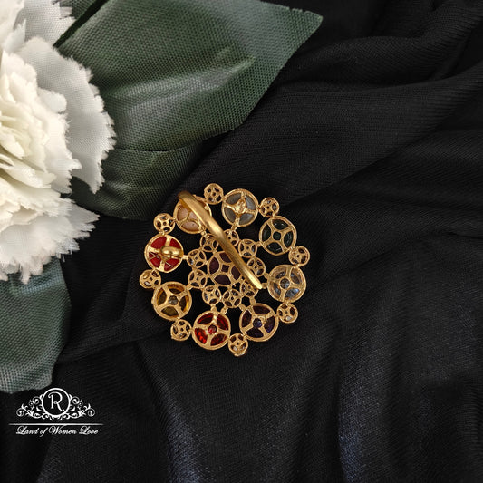 92.5-SILVER NAVARATNA PENDANT -RCM1530