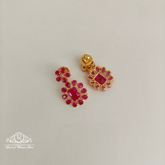 92.5 SILVER RUBY EARRINGS -RCP185