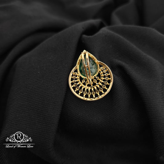 92.5 Silver Green stone diamond finishing pendent -RCR198