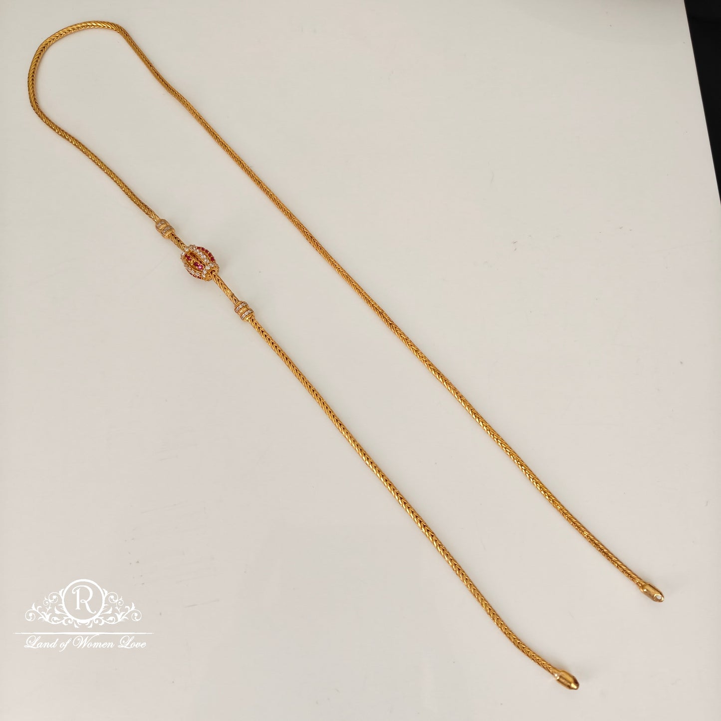 92.5 silver thali chain with cz balls -RCH1147