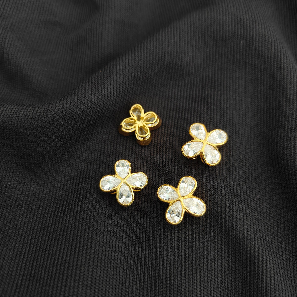 92.5 silver cz side locket flower design-RCAA09
