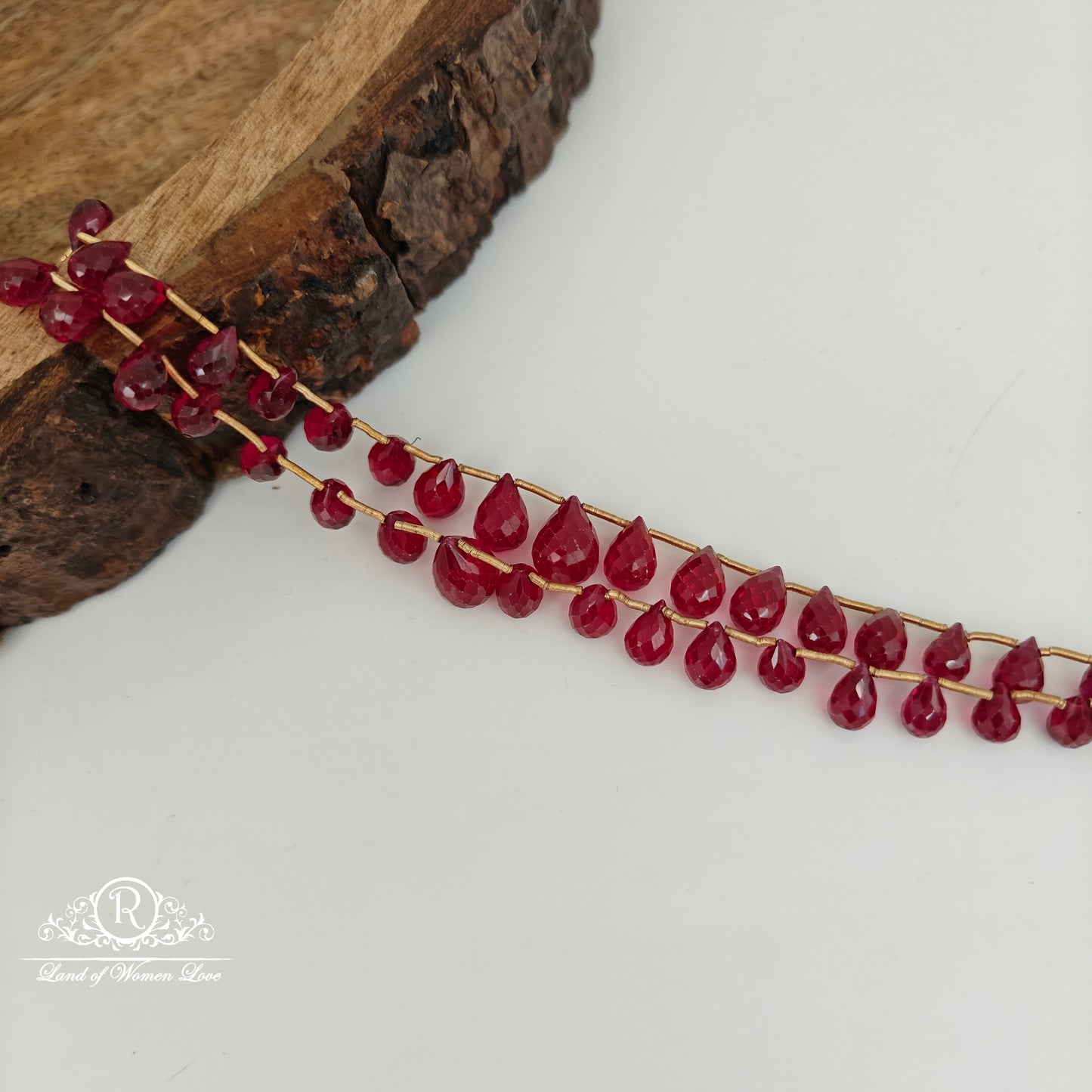 REAL RUBY DROP BEADS -RCJM154