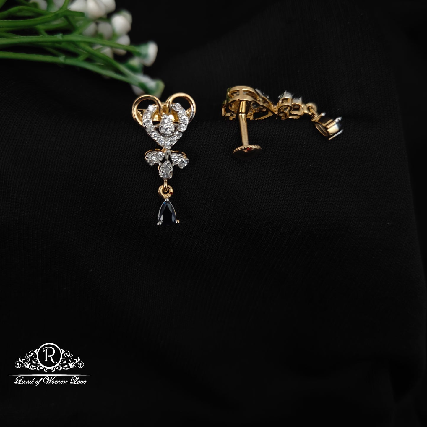 92.5 SILVER STONE EARRINGS-RCHD065