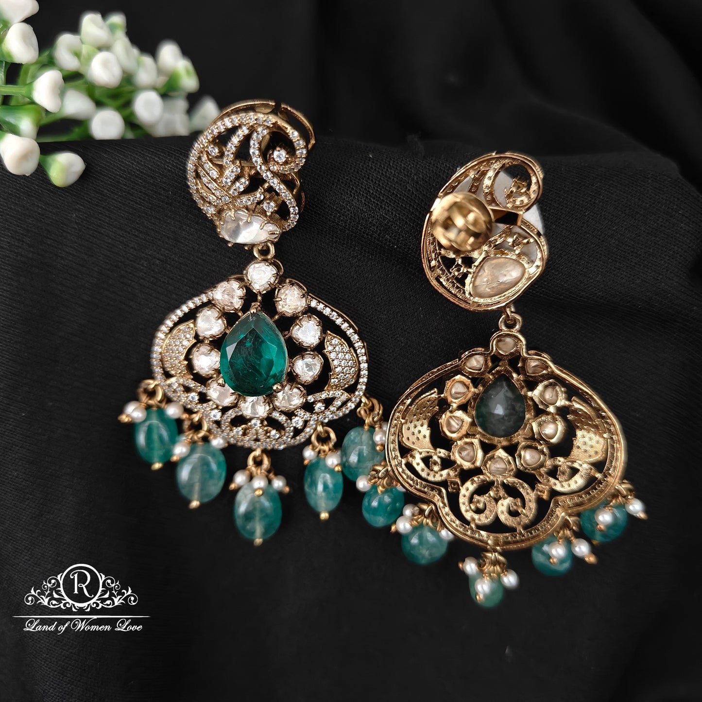 92.5 silver simple and Cute victorian earrings -RCZ35