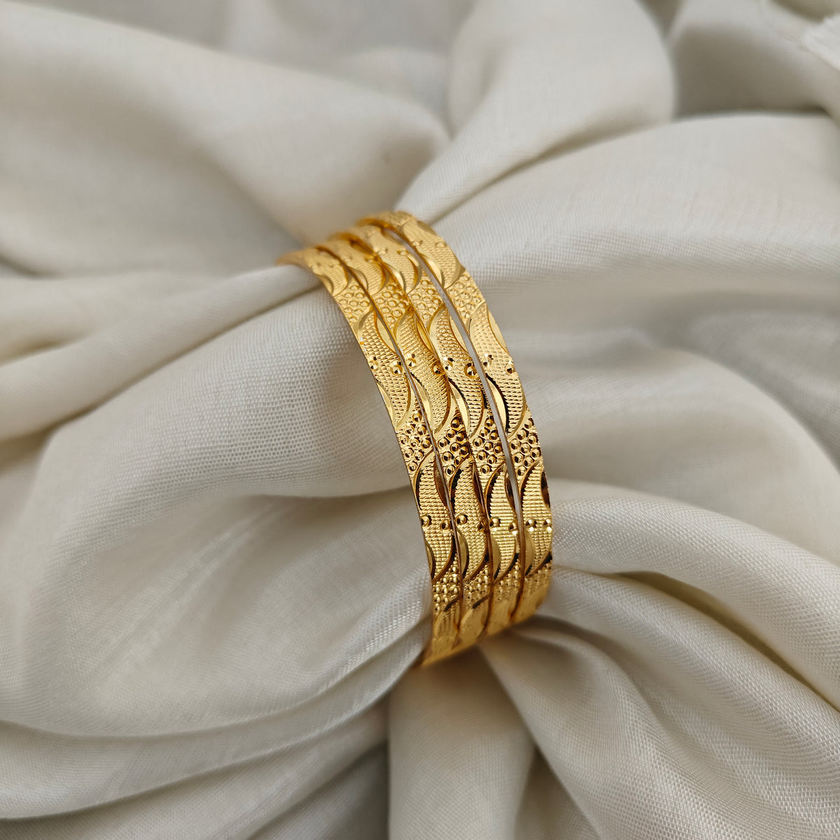 92.5 Silver with Gold Polish Bangles-RCHD0128
