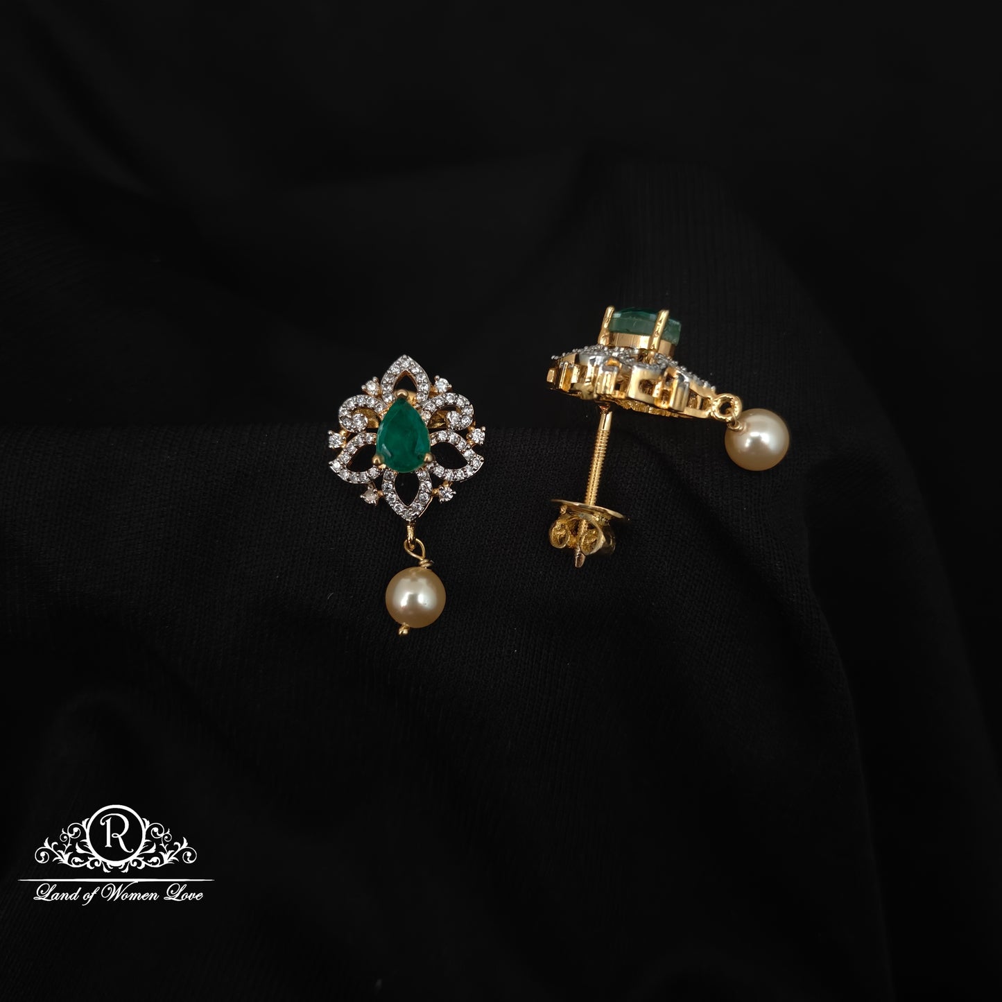 92.5 SILVER DIAMOND FINISHING EARRINGS-RCZP031