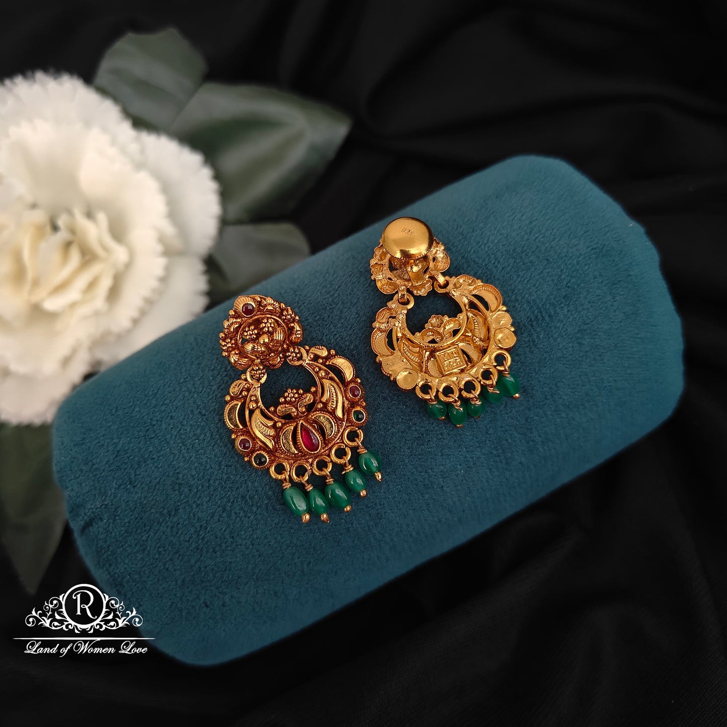 92.5-SILVER CHANDBALI EARRINGS -RCZ1001