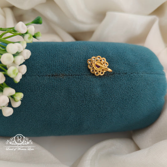 92.5silver nosepin with white and ruby stone -RCR139