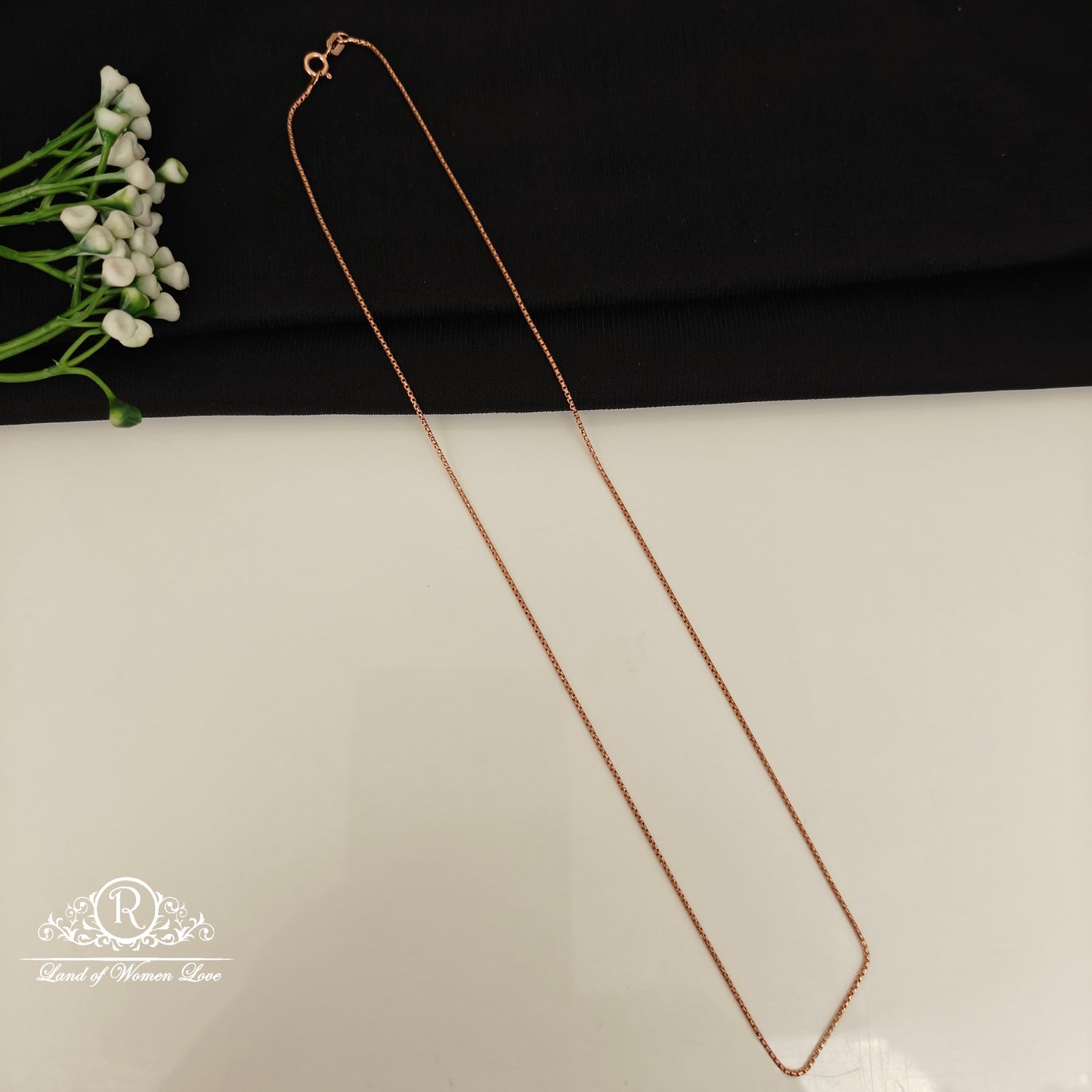 92.5 SILVER ROSE GOLD CHAIN-RCG359-5