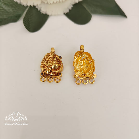 92.5-SILVER PEACOCK DESGIN SIDE LOCKETS -RCZ1033