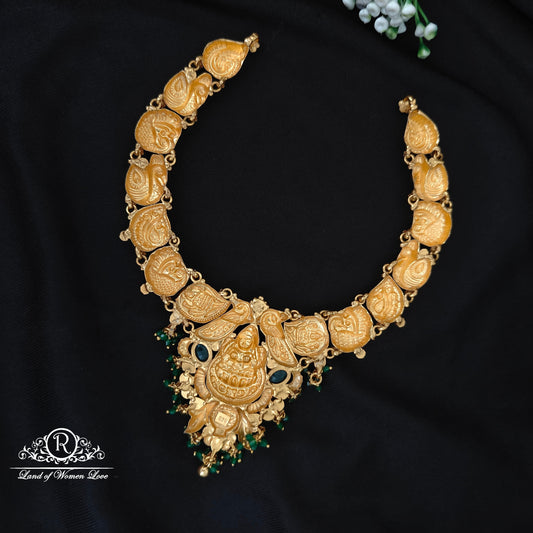 92.5 silver simple and Cute nakshi necklace with Lakshmi Devi Design -RCJR1013