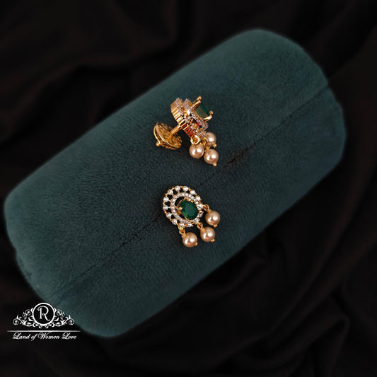 92.5 SILVER DIAMOND FINISHING EARRINGS-RCM1469