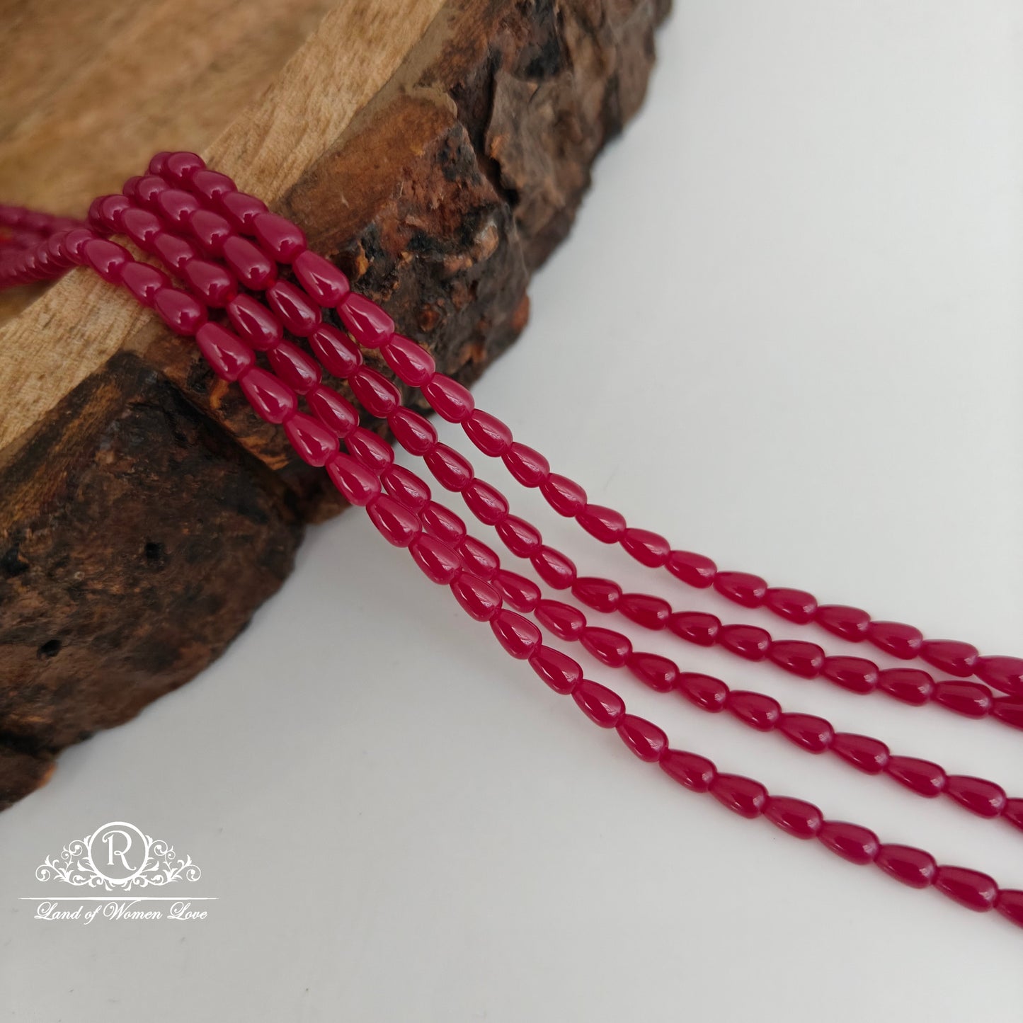 RUBY DROP SHAPE BEADS-RCJM148